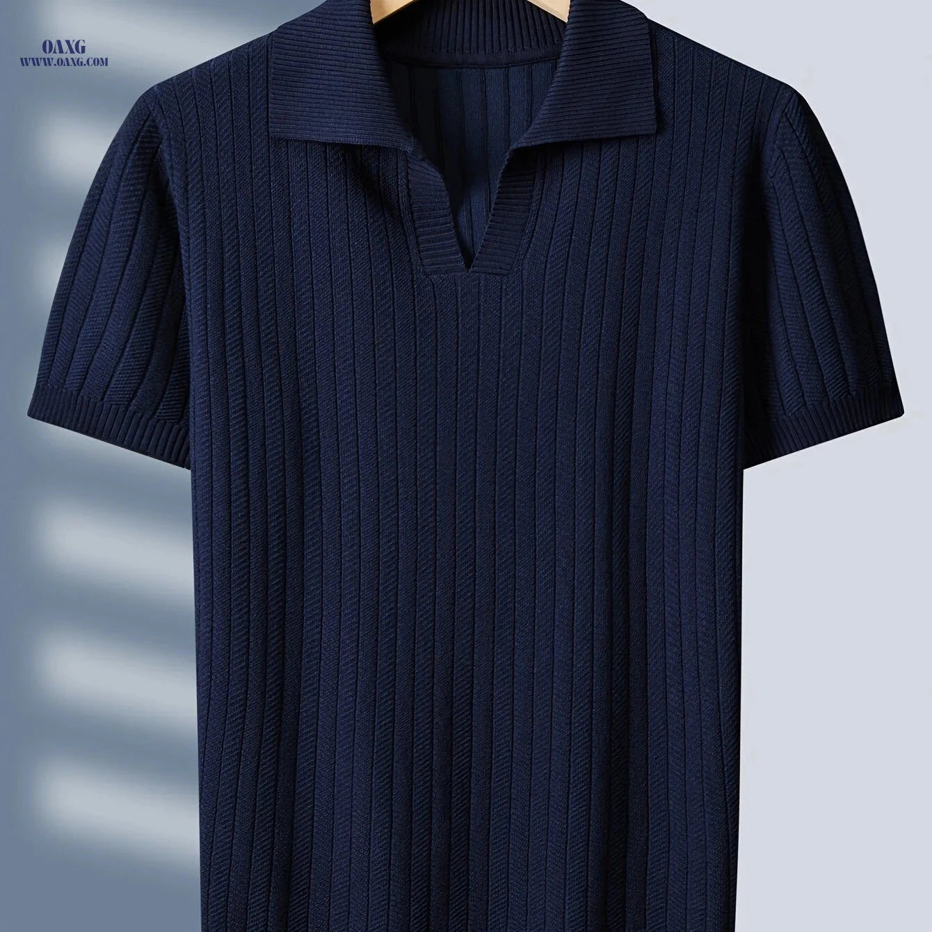 TEHAN Men's Knit Polo Shirt - High-Quality Casual Golf Apparel   OAXG 