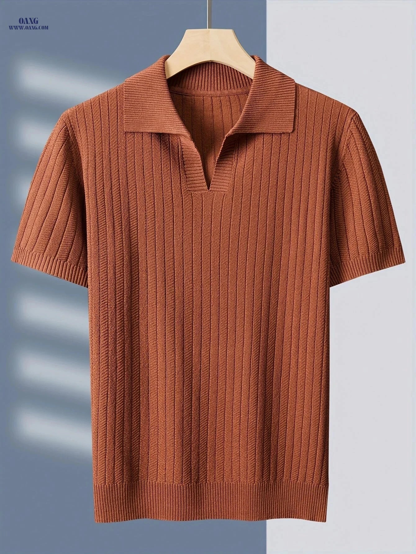 TEHAN Men's Knit Polo Shirt - High-Quality Casual Golf Apparel   OAXG 