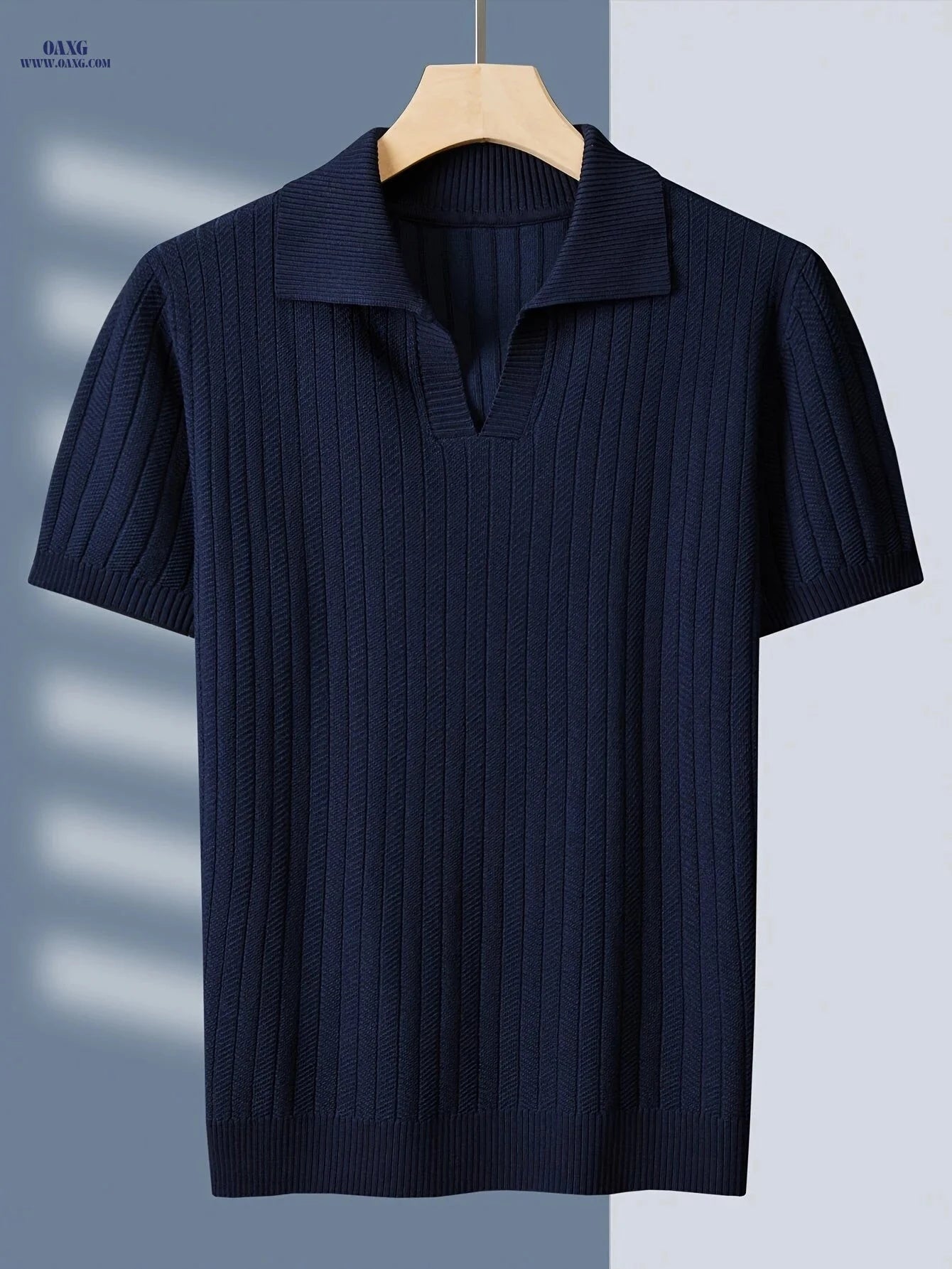 TEHAN Men's Knit Polo Shirt - High-Quality Casual Golf Apparel   OAXG 
