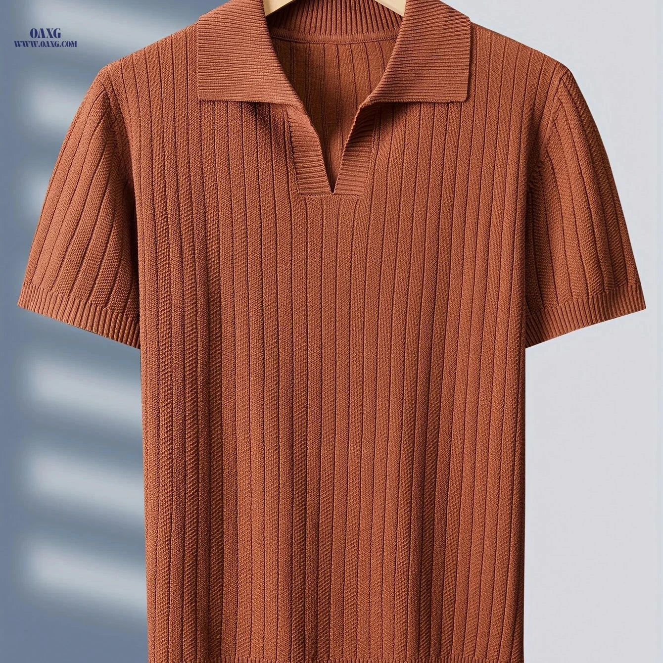 TEHAN Men's Knit Polo Shirt - High-Quality Casual Golf Apparel   OAXG 