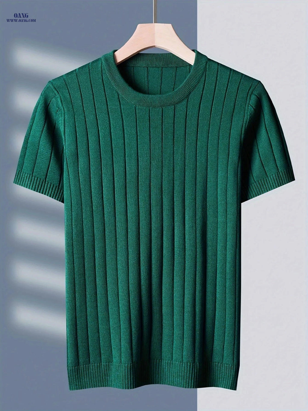 Tehan Men's Short-Sleeve Knitted Sweater - Casual Fall Style   OAXG Green / FR XS