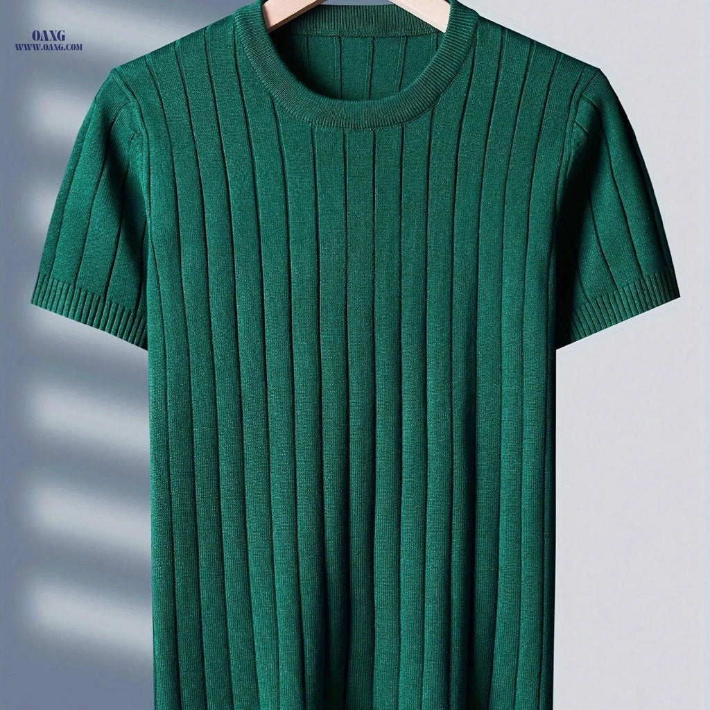 Tehan Men's Short-Sleeve Knitted Sweater - Casual Fall Style   OAXG 