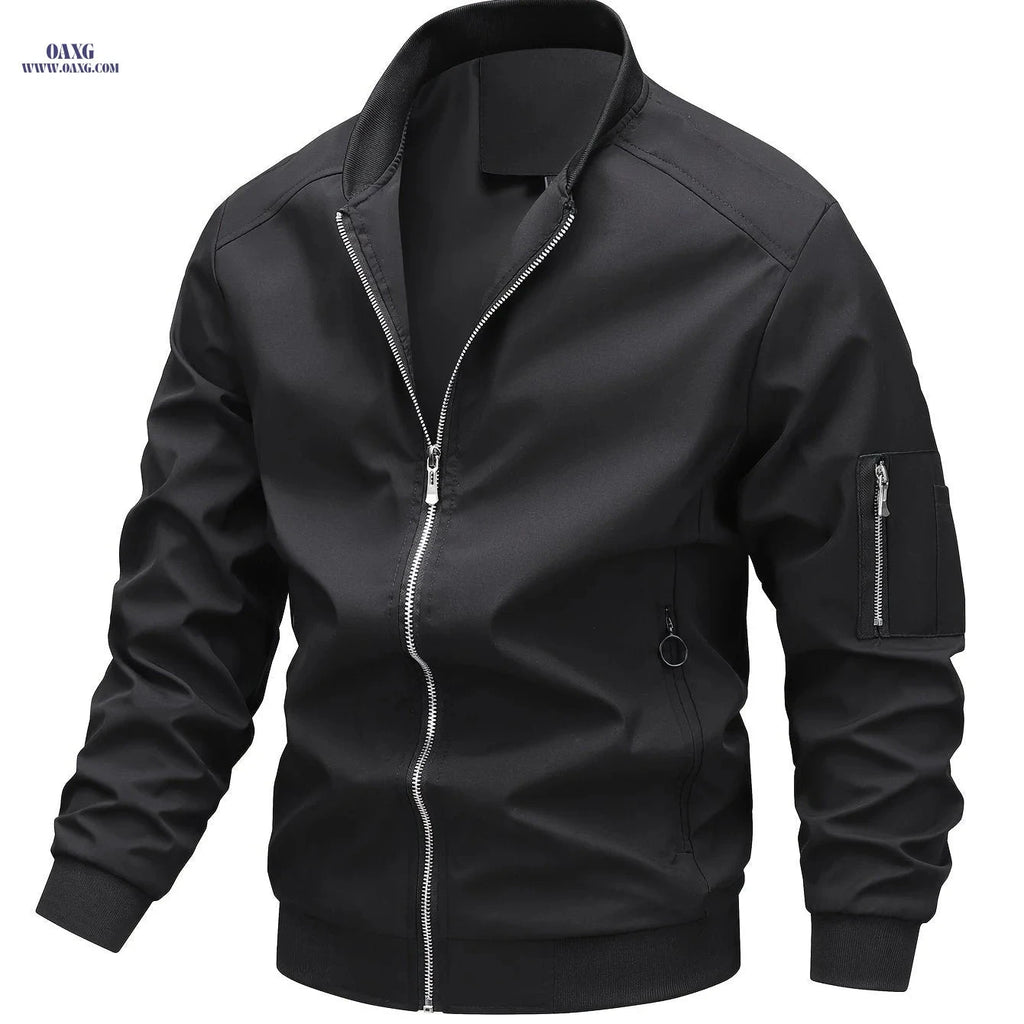 Temujin Men's Casual Baseball Jacket - Spring & Autumn Workwear Coat   OAXG 