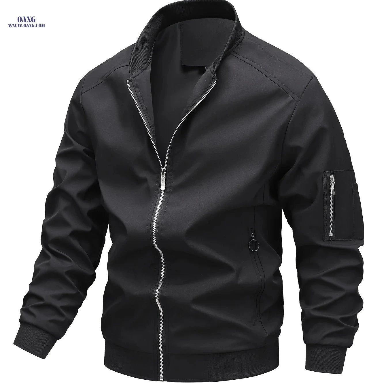Temujin Men's Casual Baseball Jacket - Spring & Autumn Workwear Coat   OAXG Black / FR XS