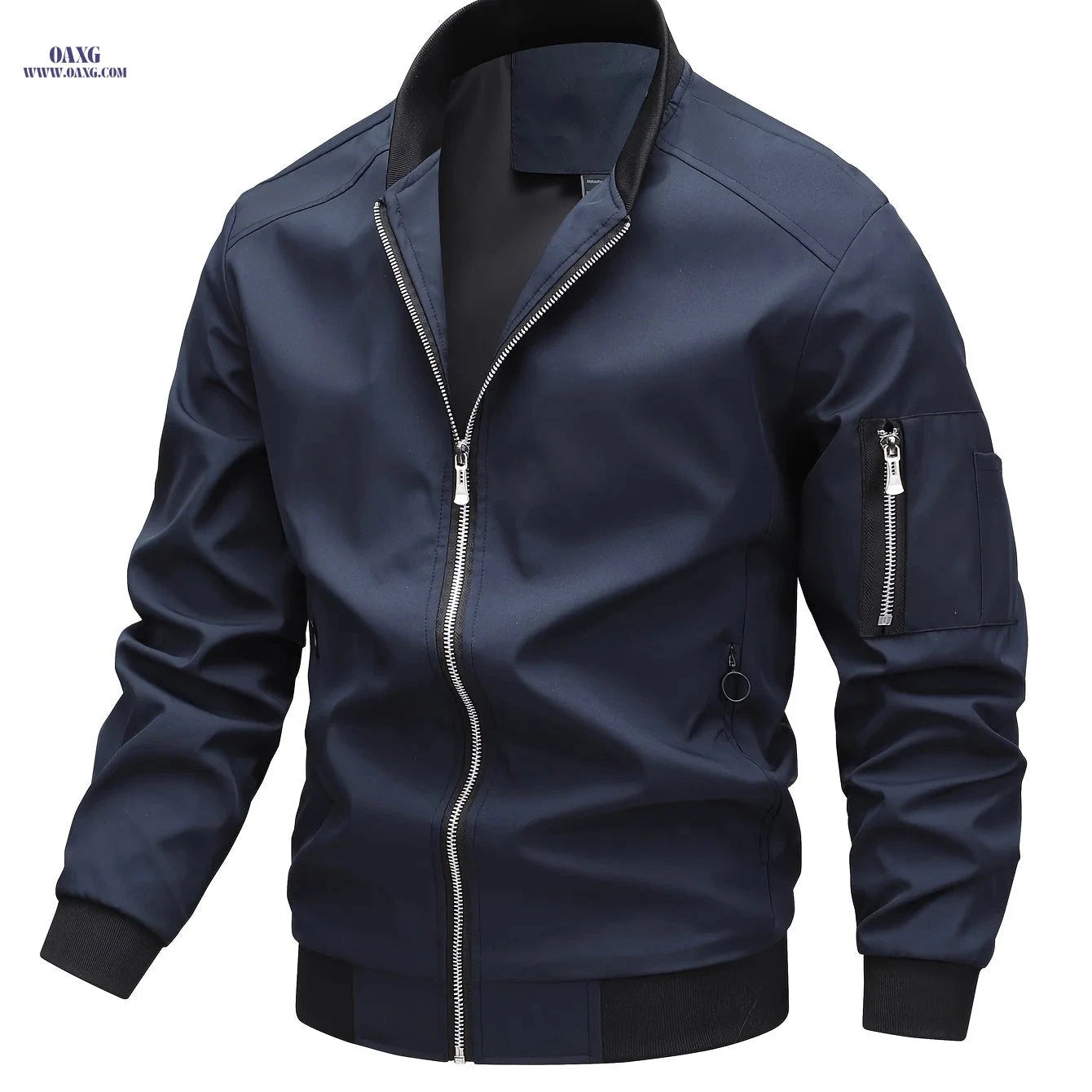 Temujin Men's Casual Baseball Jacket - Spring & Autumn Workwear Coat   OAXG Black / FR XS