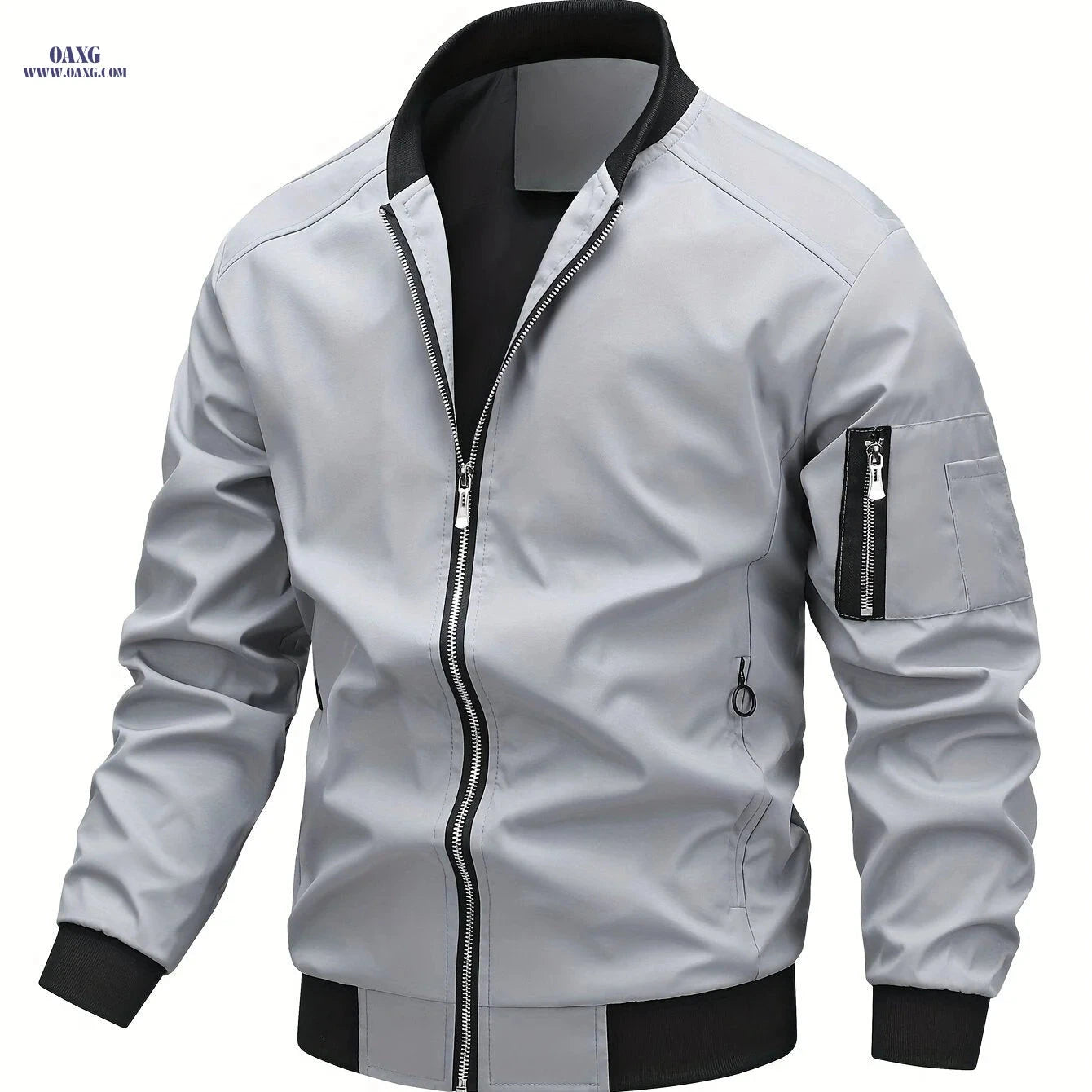 Temujin Men's Casual Baseball Jacket - Spring & Autumn Workwear Coat   OAXG Black / FR XS