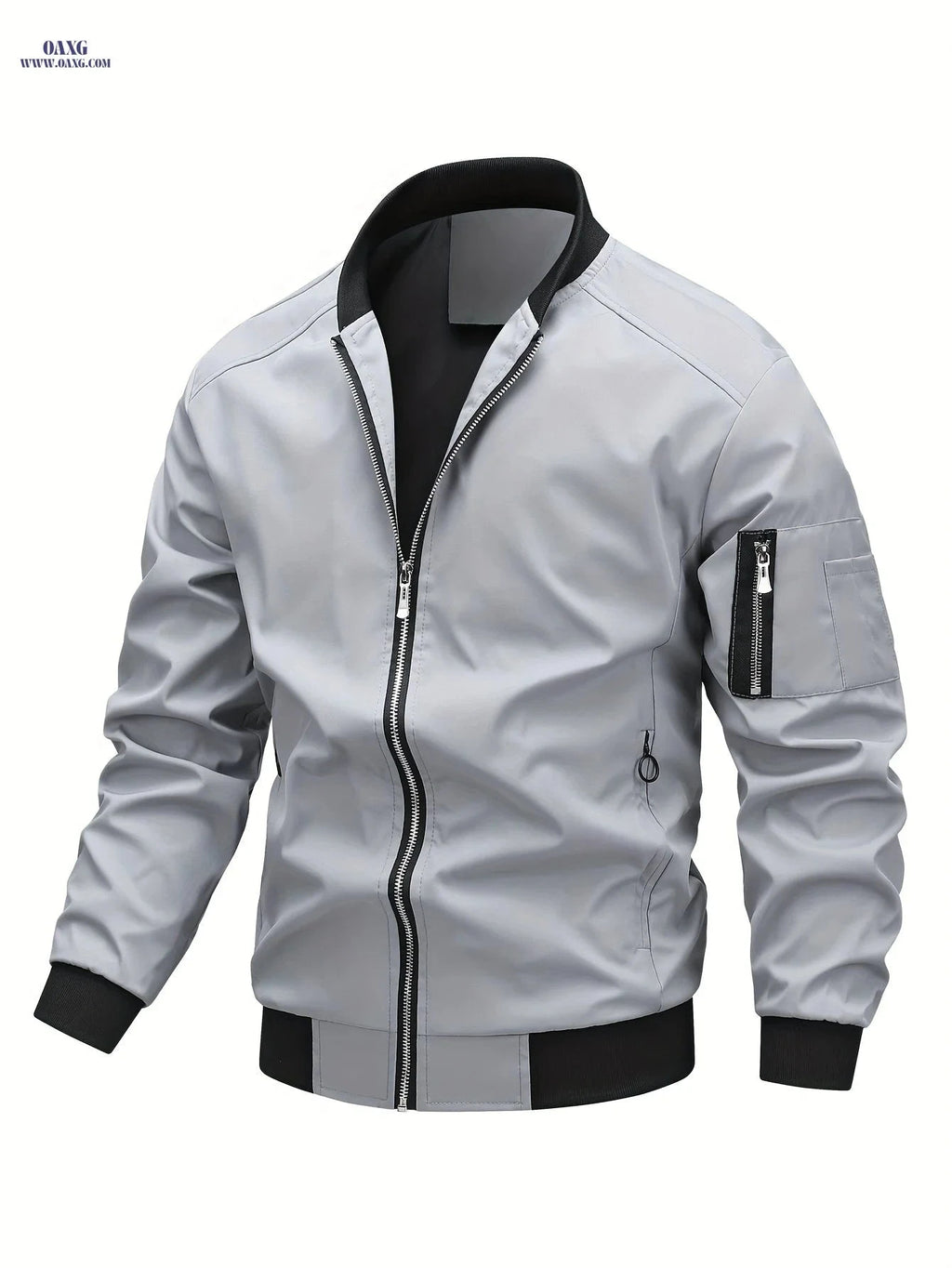 Temujin Men's Casual Baseball Jacket - Spring & Autumn Workwear Coat   OAXG Black / FR XS