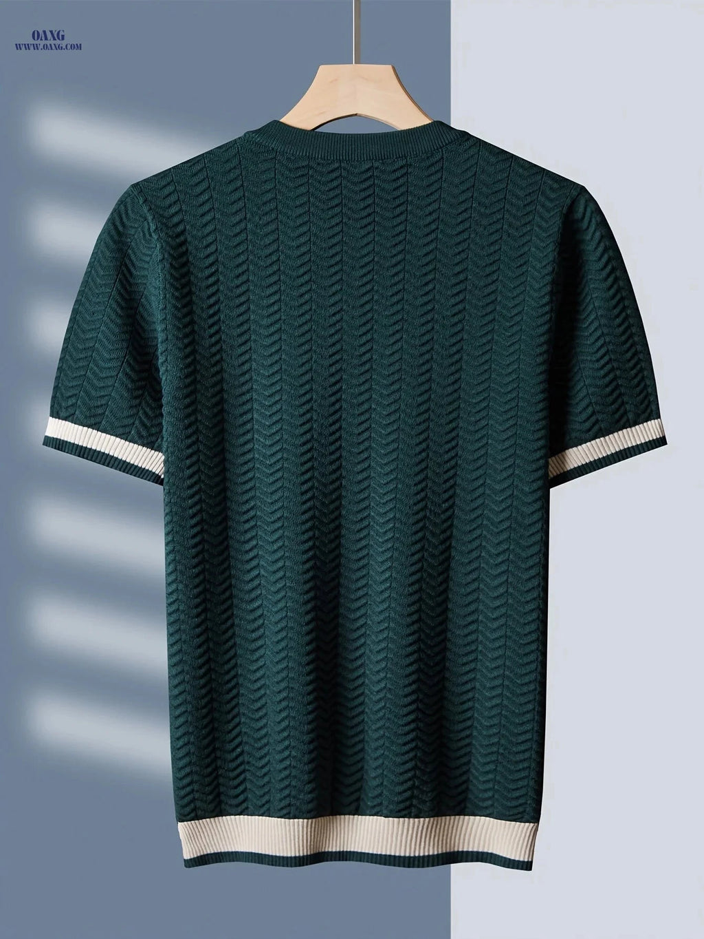 Temujin OBM Heavy Craft Wave Pattern Short-Sleeve Knitted Shirt   OAXG 