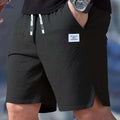 Textured Men's Casual Shorts - Lightweight, Breathable Beach Pants   OAXG Black / FR XS