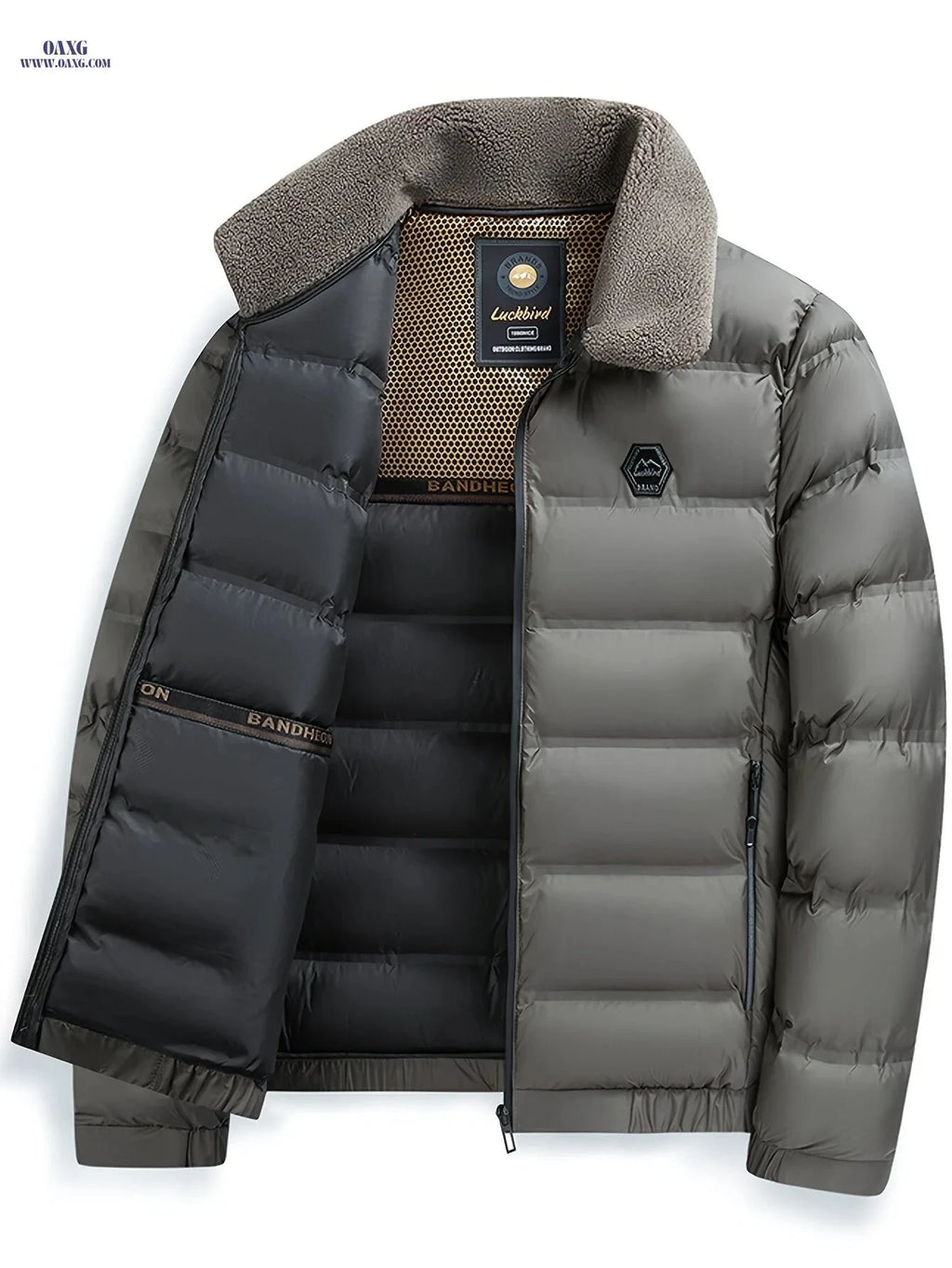 Thick & Warm Men's Autumn Winter Jacket - Casual Zipper Design   OAXG Black / FR XS