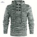 Tiemuzhen Men's Knitted Hoodie - Trendy Collar & Long Sleeves   OAXG 