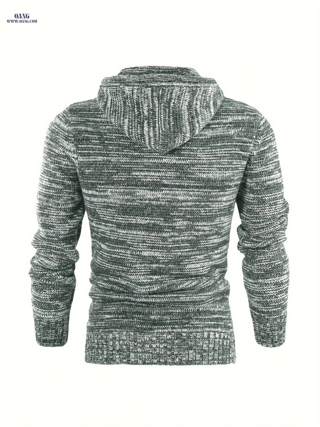 Tiemuzhen Men's Knitted Hoodie - Trendy Collar & Long Sleeves   OAXG Olive Green / FR M