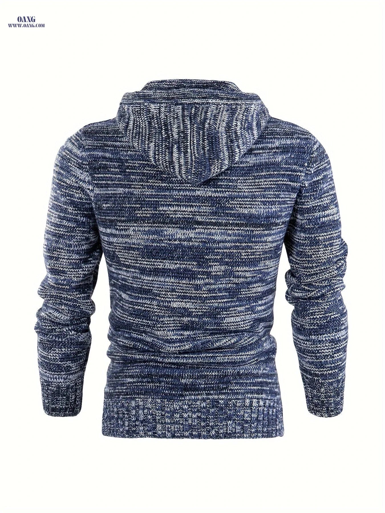 Tiemuzhen Men's Knitted Hoodie - Trendy Collar & Long Sleeves   OAXG Olive Green / FR M