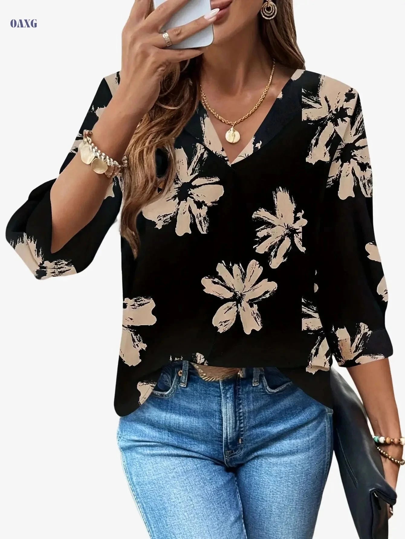 Tom Direction Women’s Leopard Print Long Sleeve Shirt - Elegant Style   OAXG 