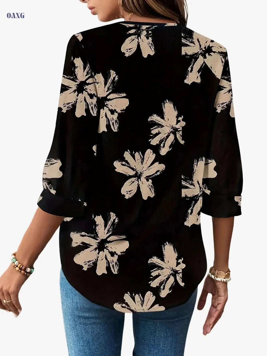 Tom Direction Women’s Leopard Print Long Sleeve Shirt - Elegant Style   OAXG Mixed Color 3 / S