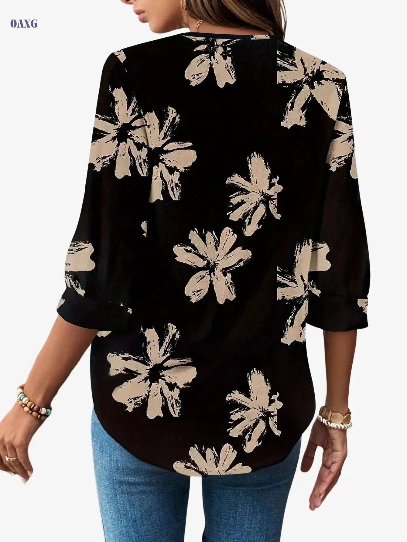 Tom Direction Women’s Leopard Print Long Sleeve Shirt - Elegant Style   OAXG Mixed Color 3 / S