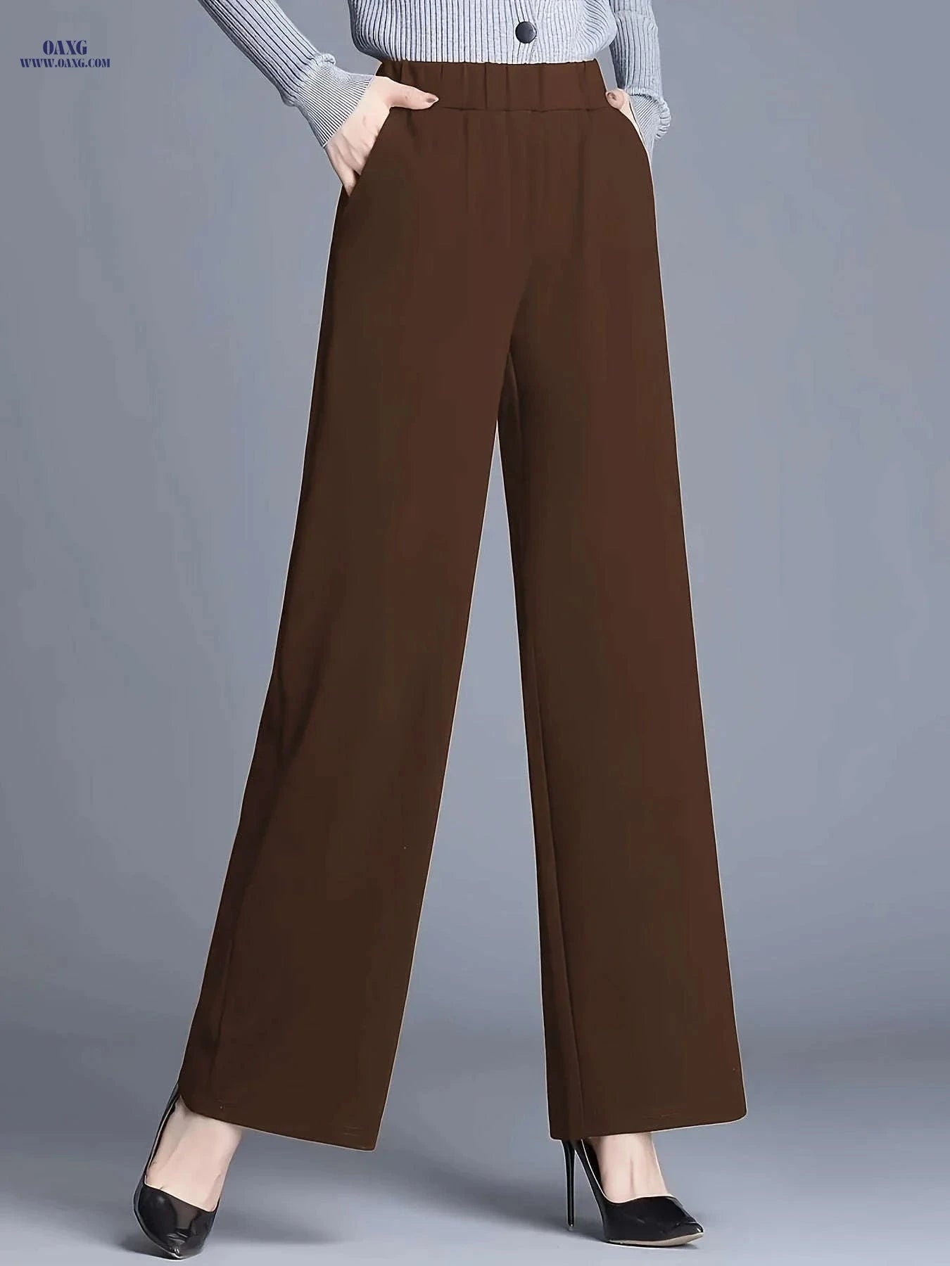 Tom'S High-Waisted Straight-Leg Pants - Elegant Casual Work Trousers   OAXG 