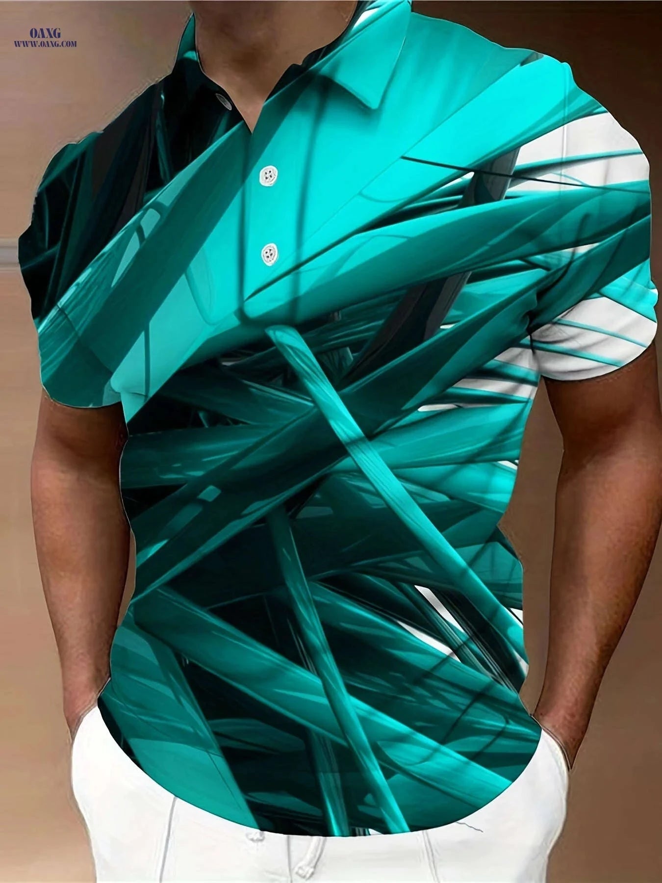 Trendy 3D Print Lightweight Short Sleeve Shirt for Men - Summer Style   OAXG 