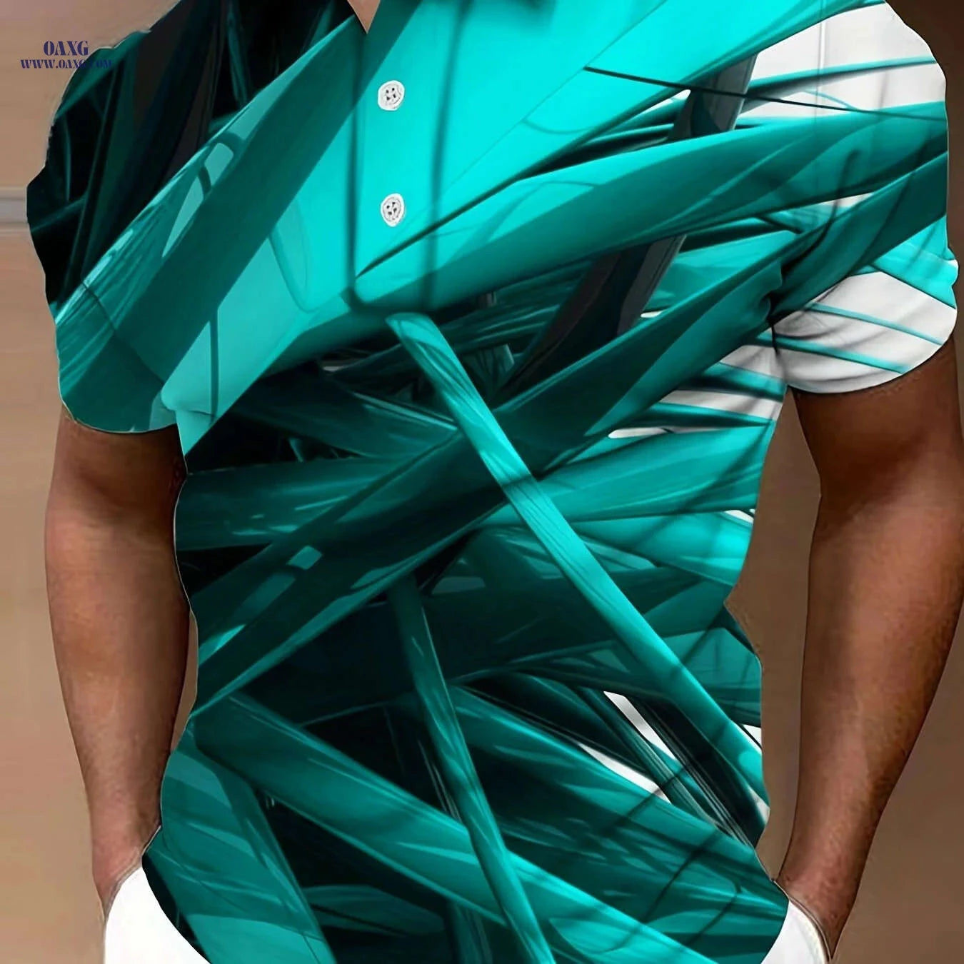 Trendy 3D Print Lightweight Short Sleeve Shirt for Men - Summer Style   OAXG 