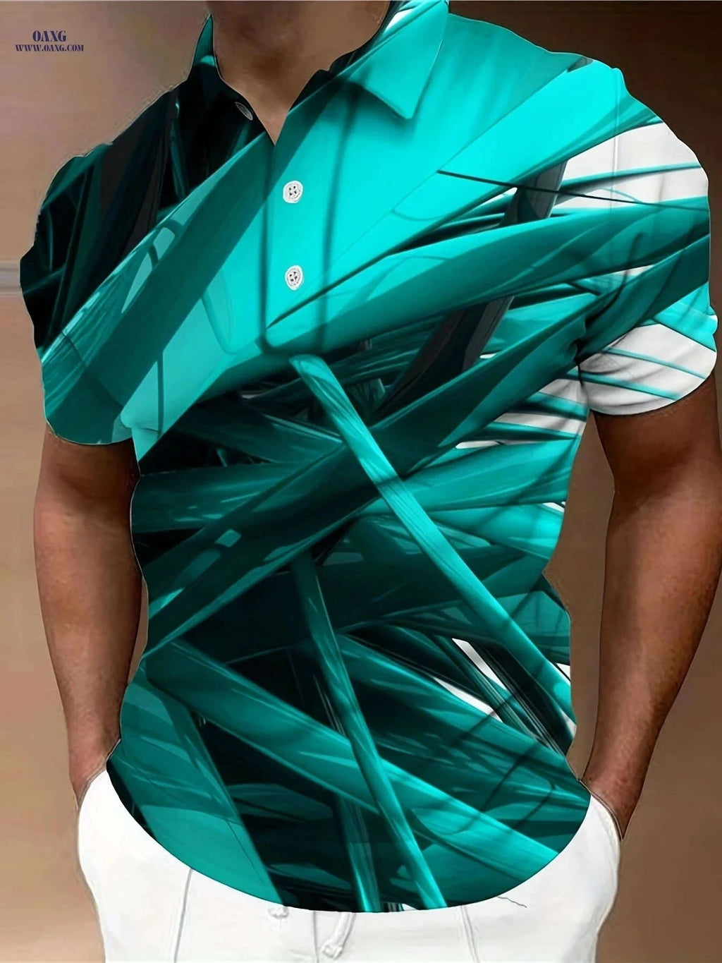 Trendy 3D Print Lightweight Short Sleeve Shirt for Men - Summer Style   OAXG Purple / FR S