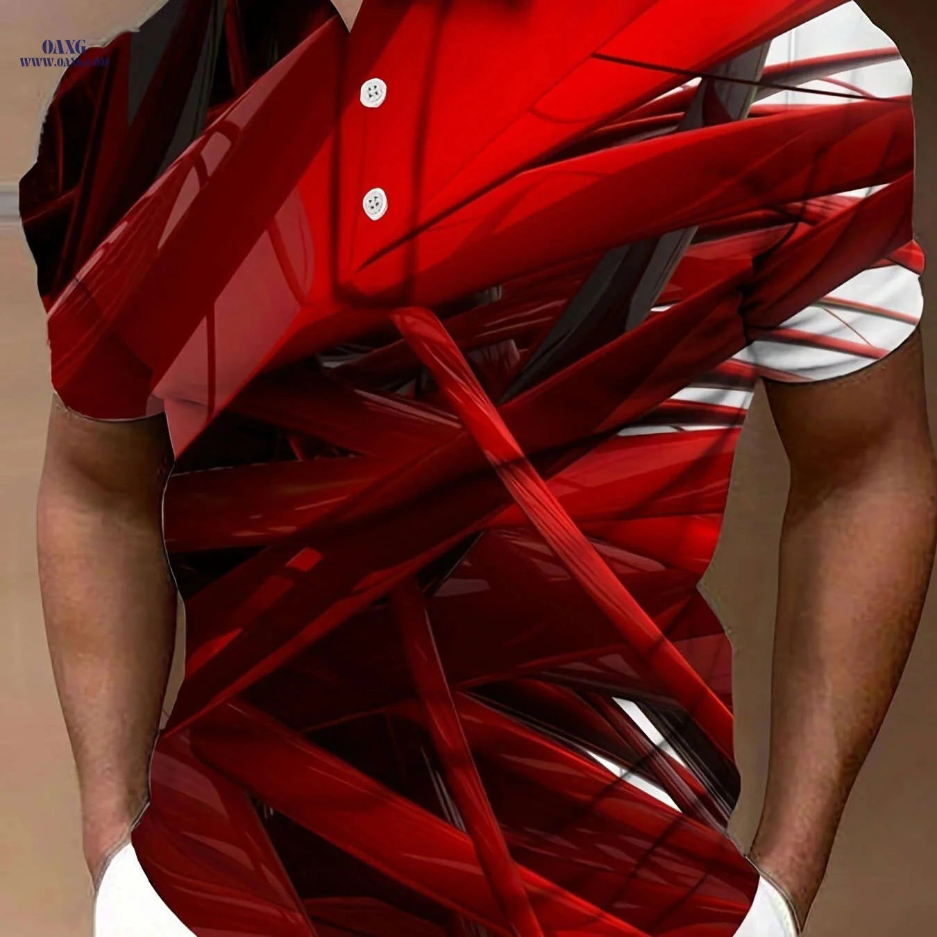 Trendy 3D Print Lightweight Short Sleeve Shirt for Men - Summer Style   OAXG Purple / FR S