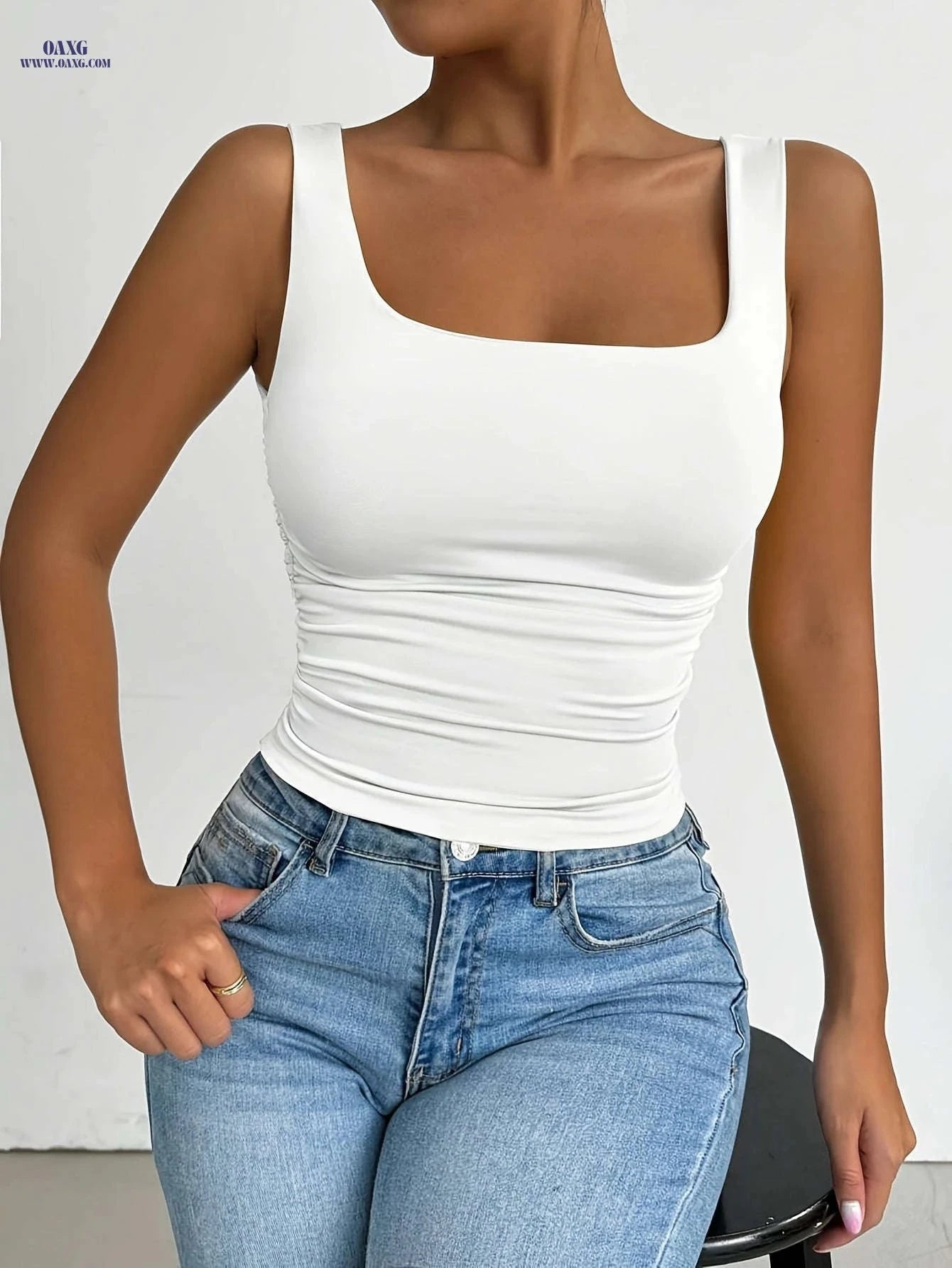 Trendy Backless Women's Camisole - Wide Strap, Slim Fit Top   OAXG 