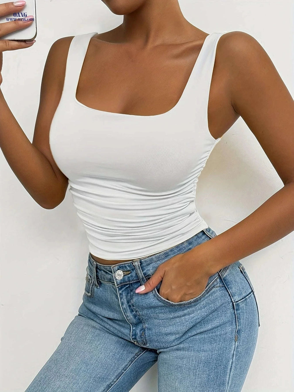 Trendy Backless Women's Camisole - Wide Strap, Slim Fit Top   OAXG 