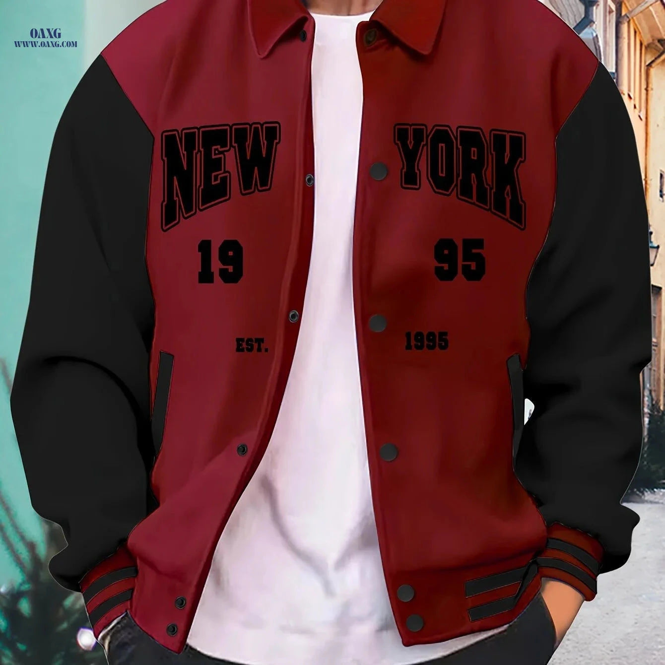 Trendy Casual Baseball Jacket for Men - Thickened with Prints   OAXG 