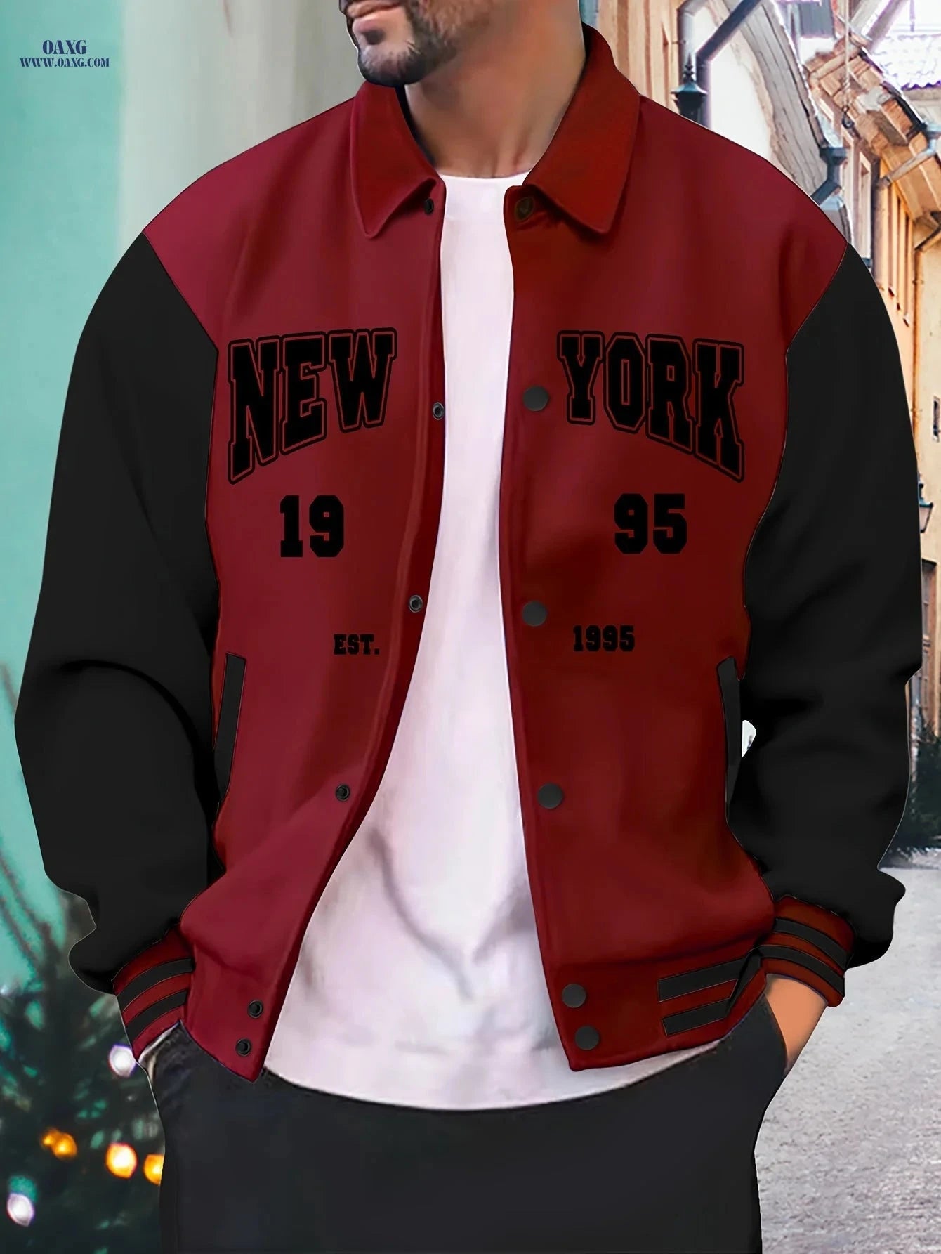 Trendy Casual Baseball Jacket for Men - Thickened with Prints   OAXG 