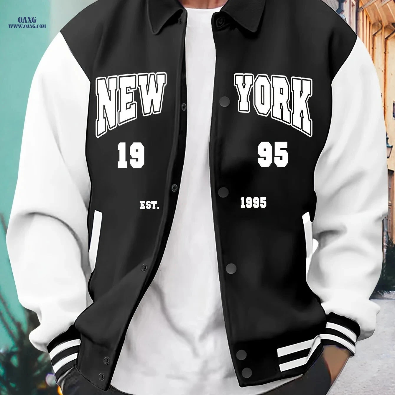 Trendy Casual Baseball Jacket for Men - Thickened with Prints   OAXG 