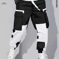 Trendy Color-Block Cargo Pants for Men - Loose & Comfortable Fit   OAXG Black / S