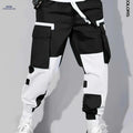 Trendy Color-Block Cargo Pants for Men - Loose & Comfortable Fit   OAXG Black / S