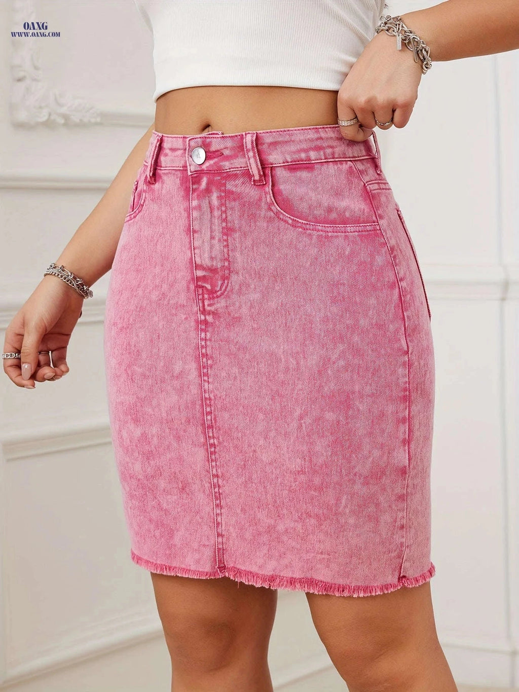 Trendy High-Stretch Denim Skirt - Casual Style for All Seasons   OAXG 