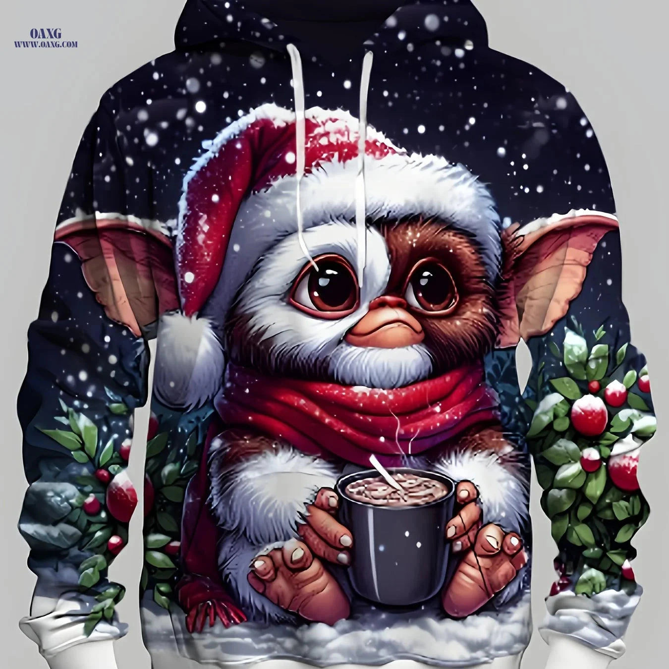 Trendy Hooded Sweatshirt - 3D Christmas Cute Pets Print Design   OAXG 