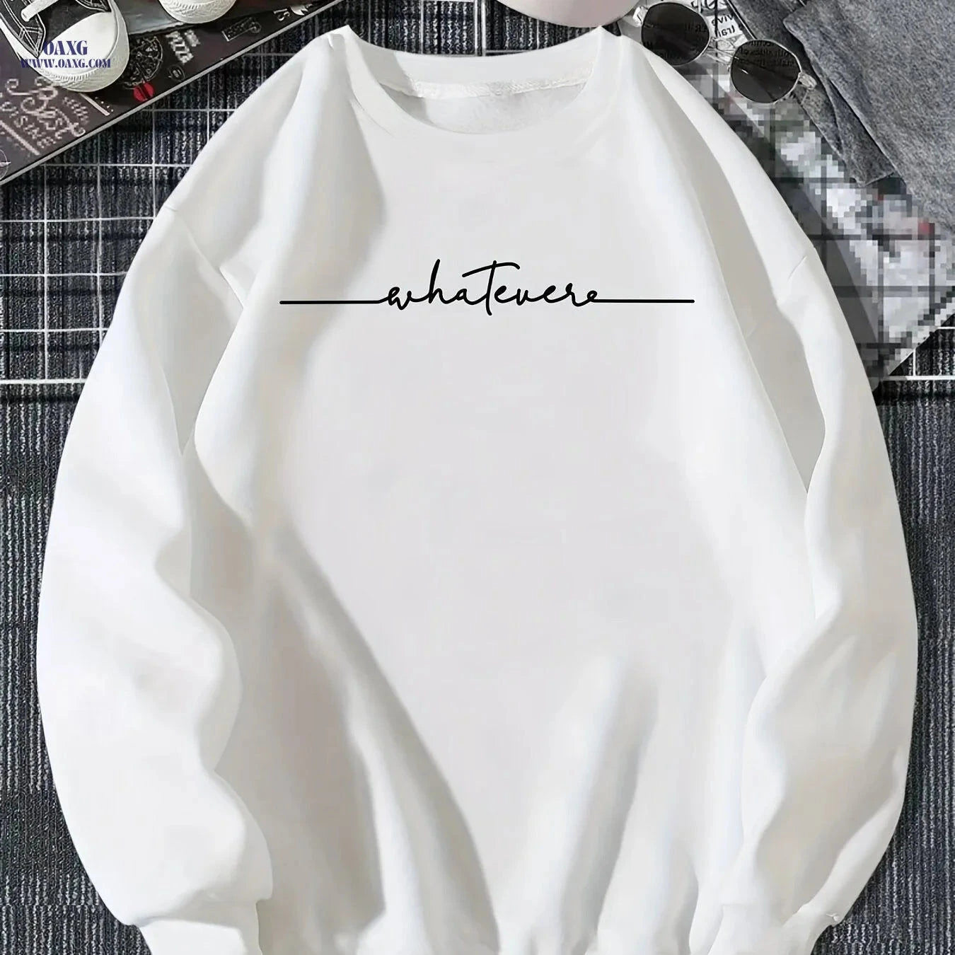 Trendy Letter Print Sweatshirt for Men & Women - Casual Street Style   OAXG 
