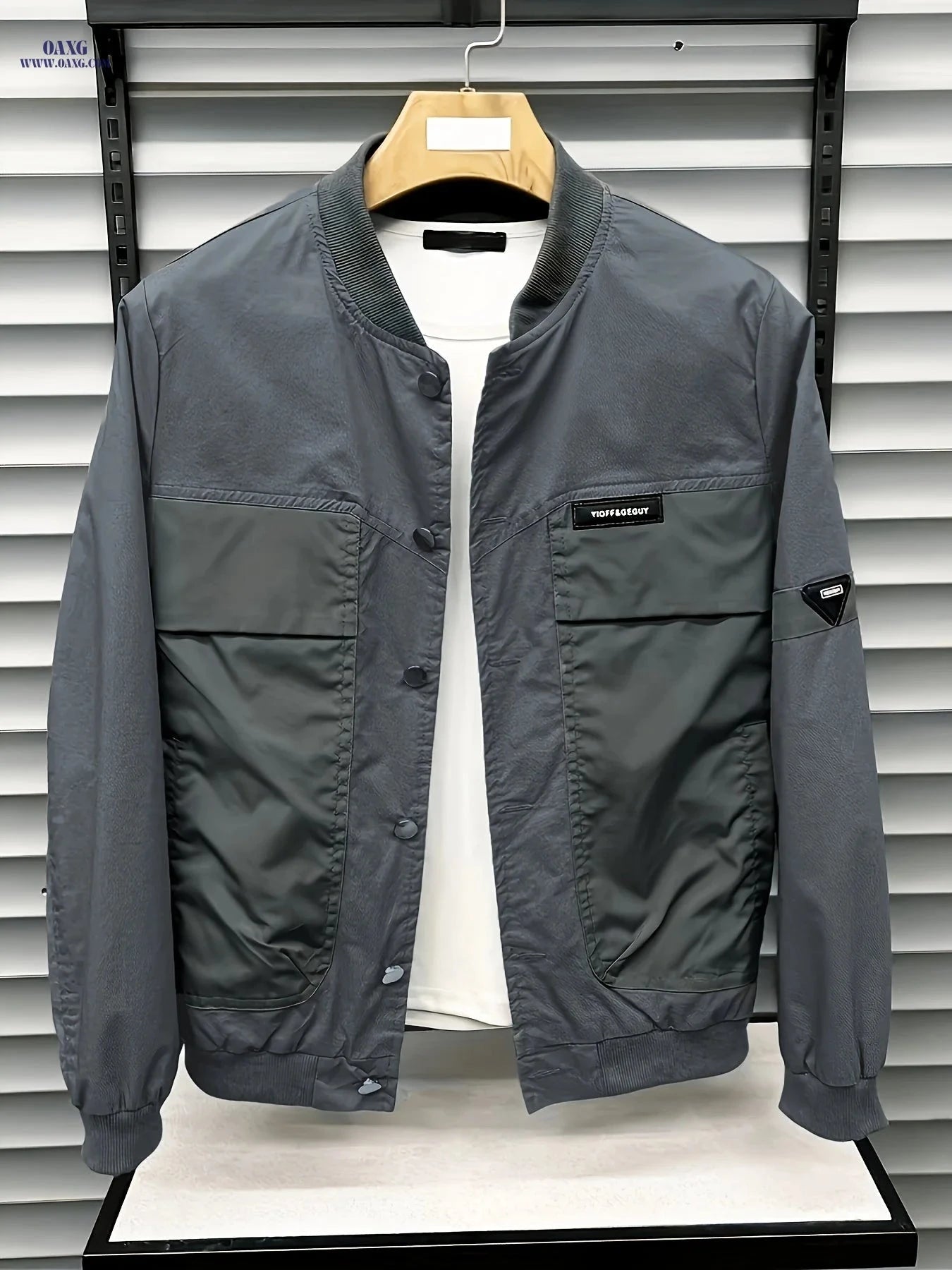 Trendy Men's Baseball Jacket - Casual Solid Color Outerwear   OAXG 