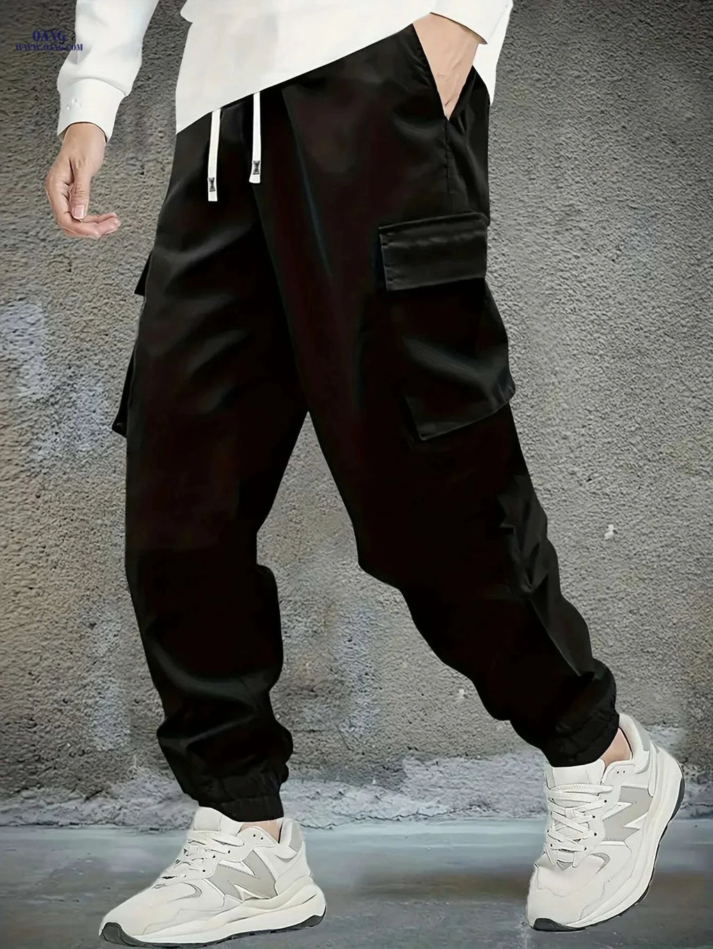 Trendy Men's Cargo Pants - Drawstring, Multi Pocket, Casual Style   OAXG 