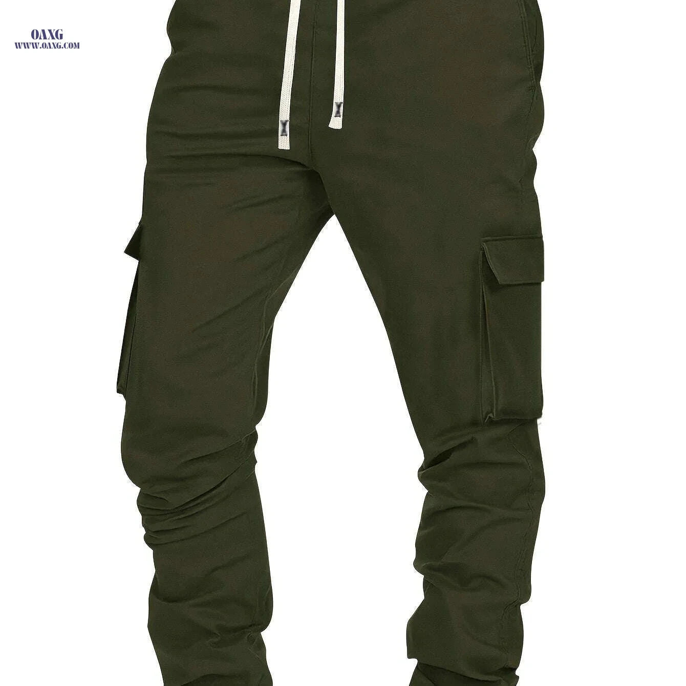 Trendy Men's Cargo Pants - Drawstring, Multi Pocket, Casual Style   OAXG 