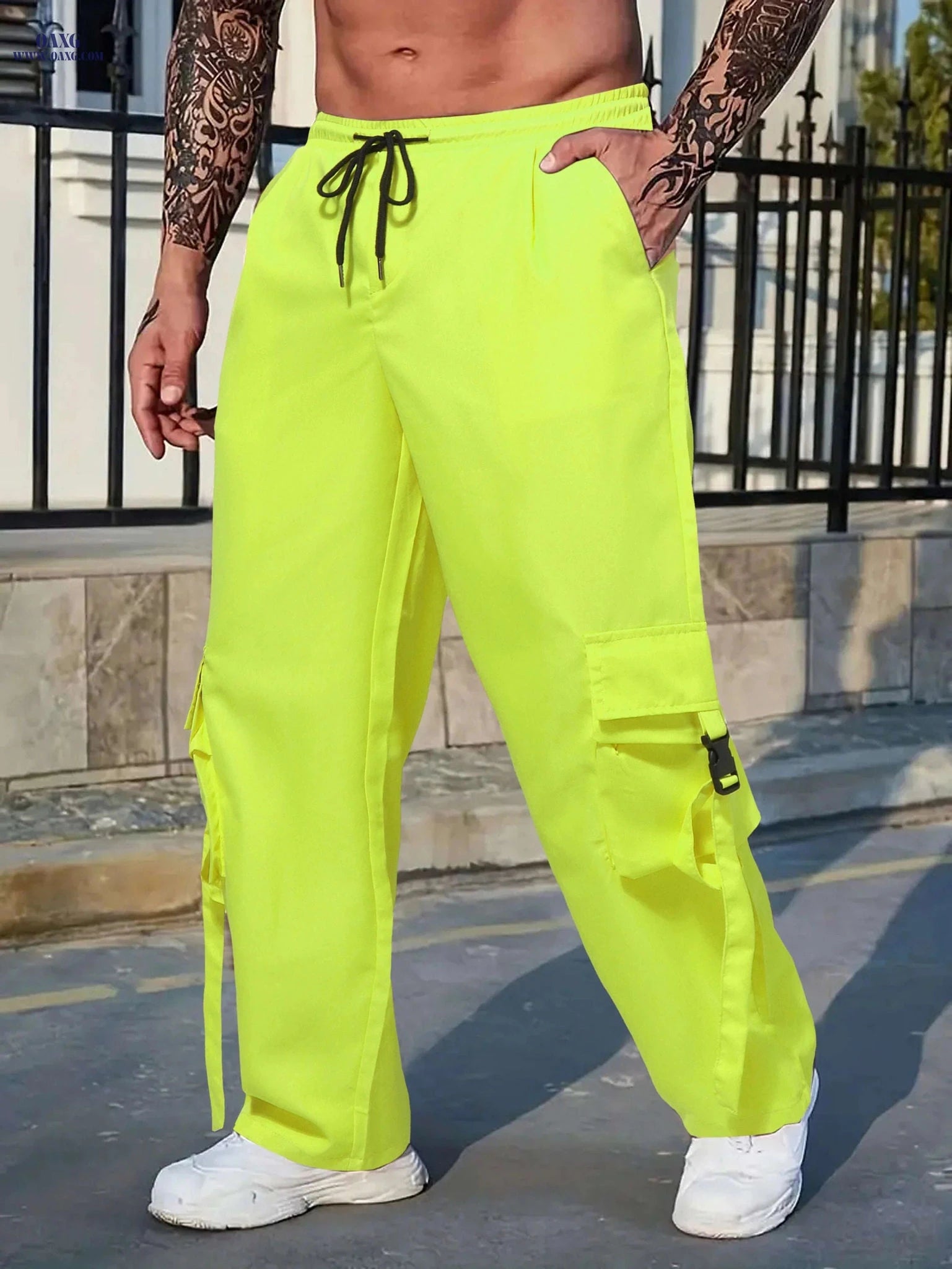 Trendy Men's Cargo Pants - Multi Flap Pockets, Casual Style   OAXG 