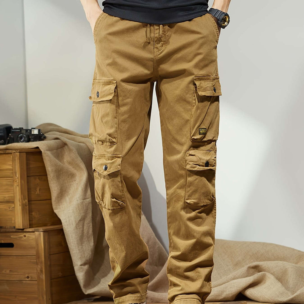 Trendy Men's Cargo Pants - Versatile Casual Hip-Hop Style with Pockets   OAXG Khaki / FR 38