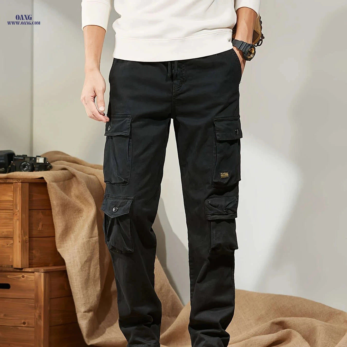 Trendy Men's Cargo Pants - Versatile Casual Hip-Hop Style with Pockets   OAXG 