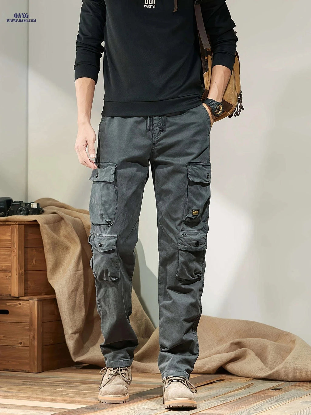Trendy Men's Cargo Pants - Versatile Casual Style with Pockets   OAXG 