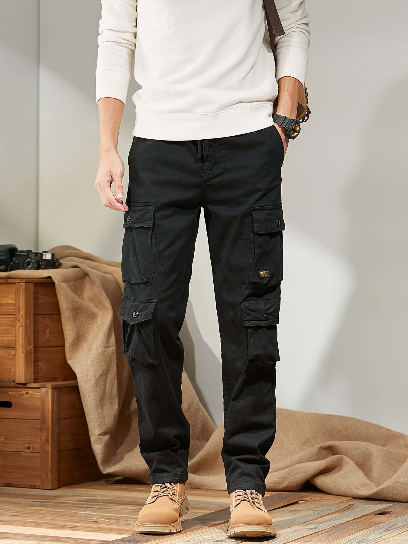 Trendy Men's Cargo Pants - Versatile Casual Style with Pockets   OAXG 