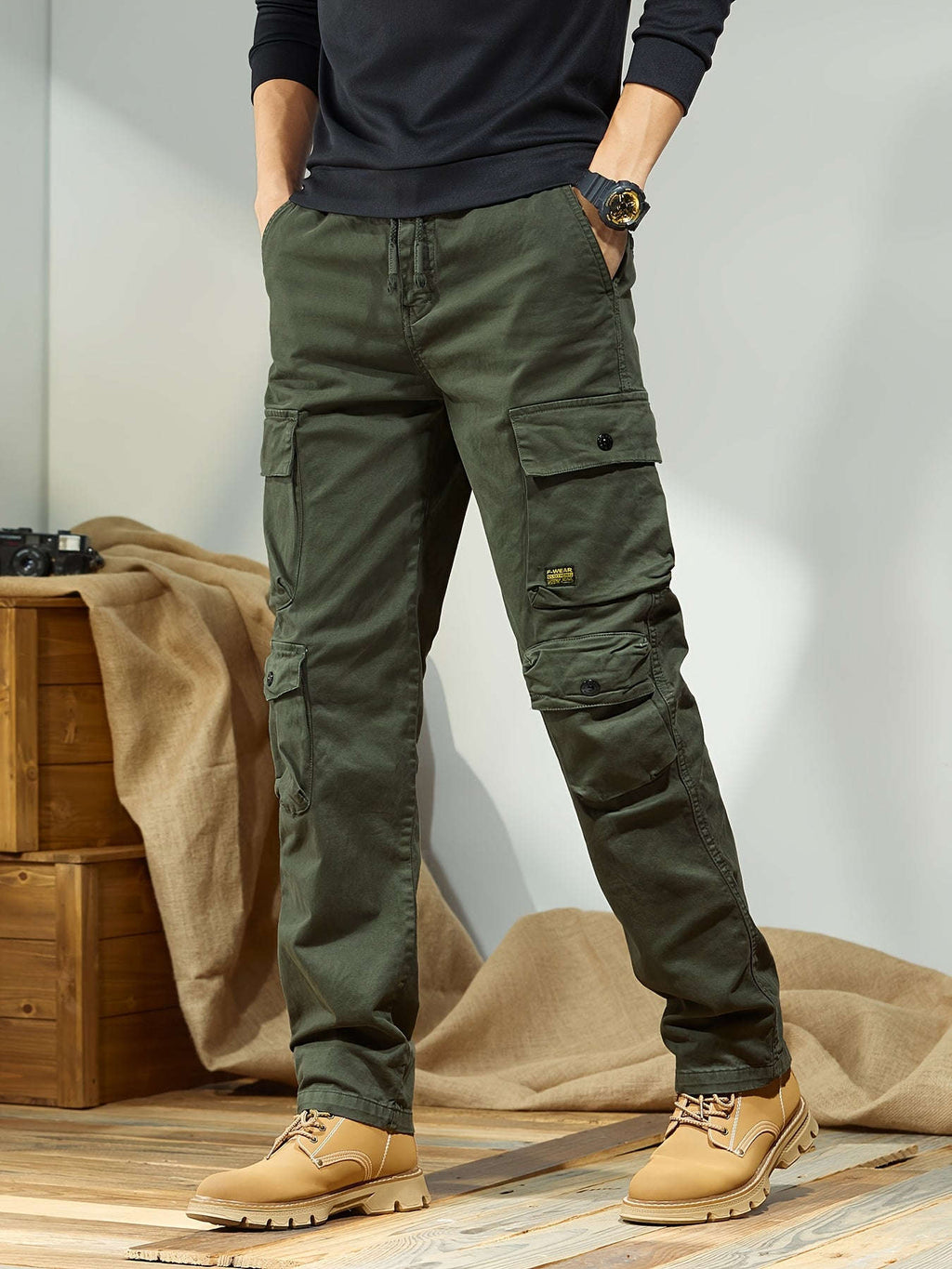 Trendy Men's Cargo Pants - Versatile Casual Style with Pockets   OAXG 