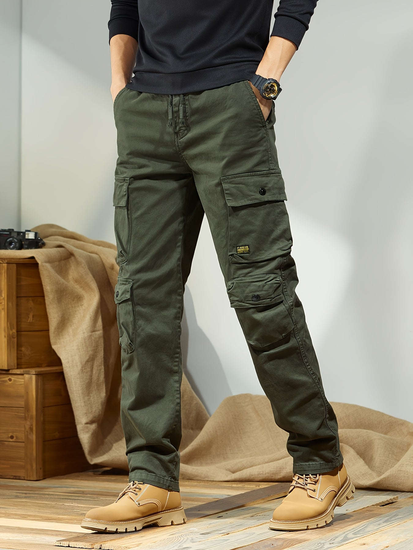 Trendy Men's Cargo Pants - Versatile Casual Style with Pockets   OAXG 