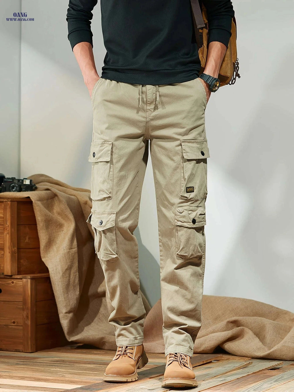 Trendy Men's Cargo Pants - Versatile Casual Style with Pockets   OAXG 