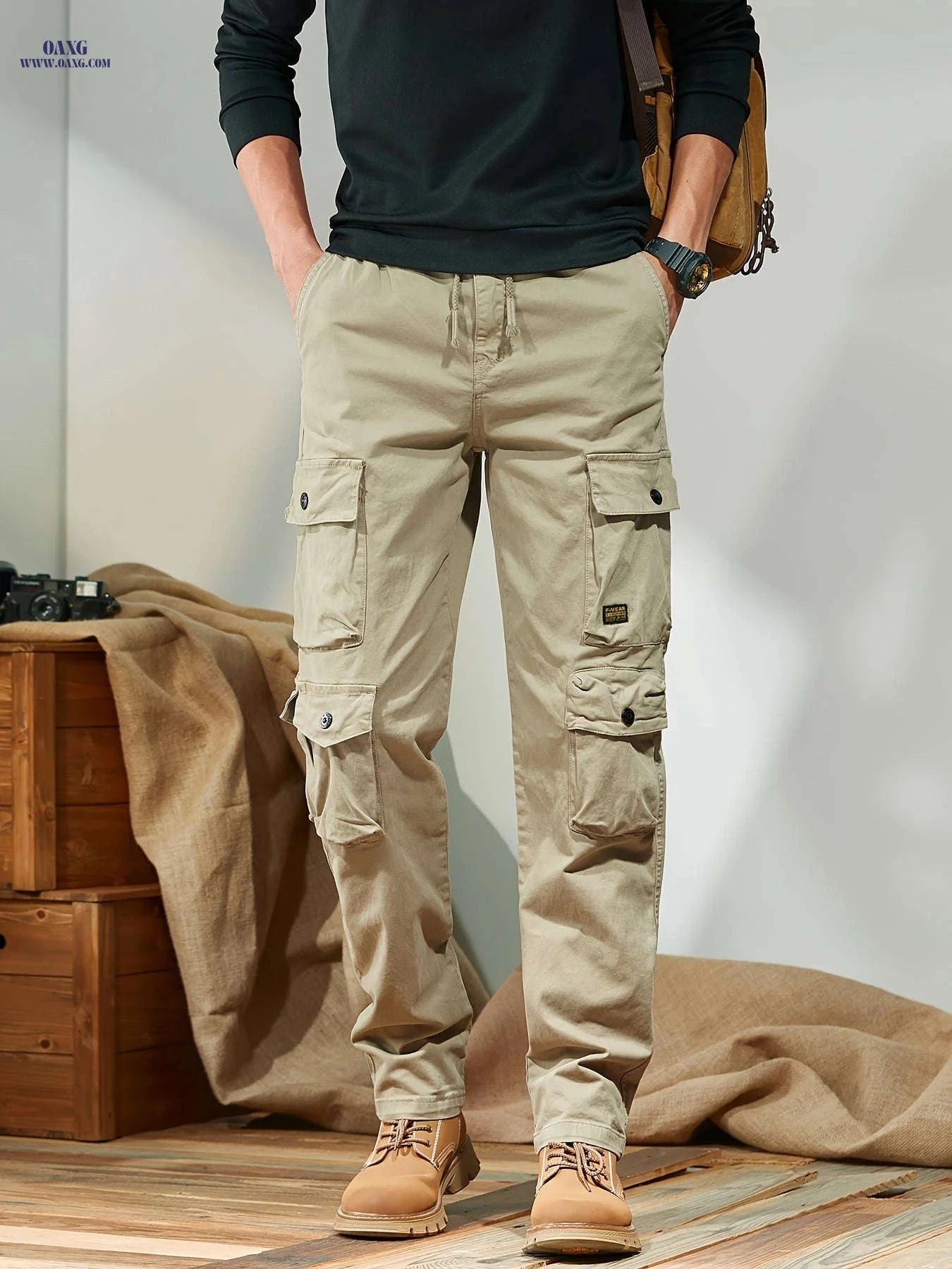 Trendy Men's Cargo Pants - Versatile Casual Style with Pockets   OAXG 