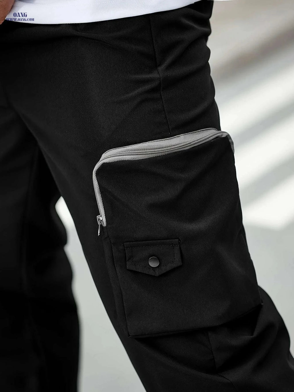 Trendy Men's Cargo Pants with Zipper Pockets - All Seasons Sports   OAXG 