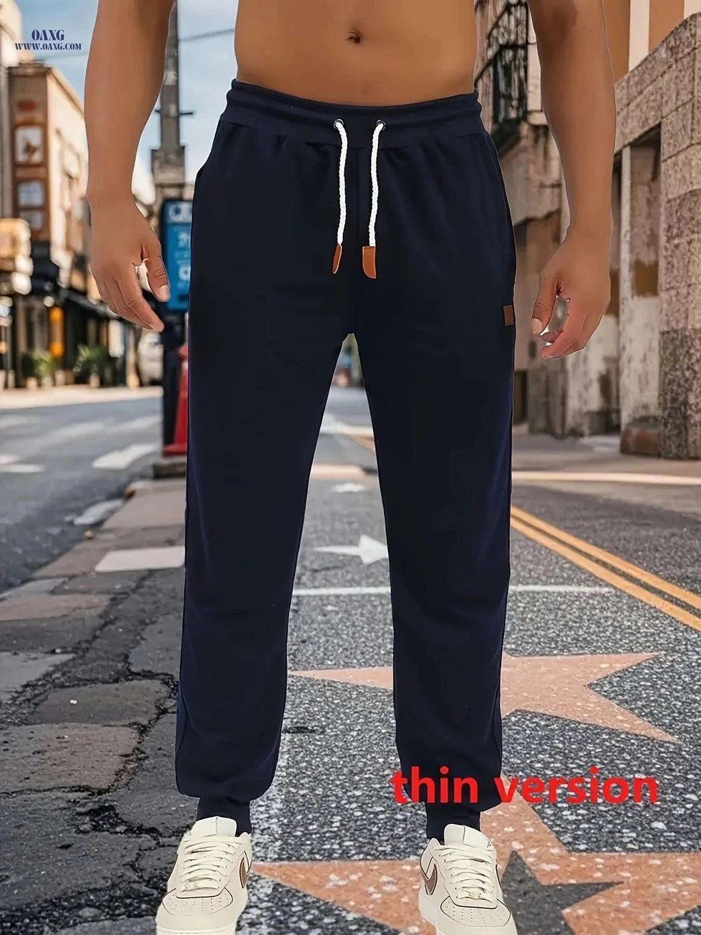 Trendy Men's Casual Cargo Pants - Comfortable Loose Fit for Sports   OAXG Black / FR M