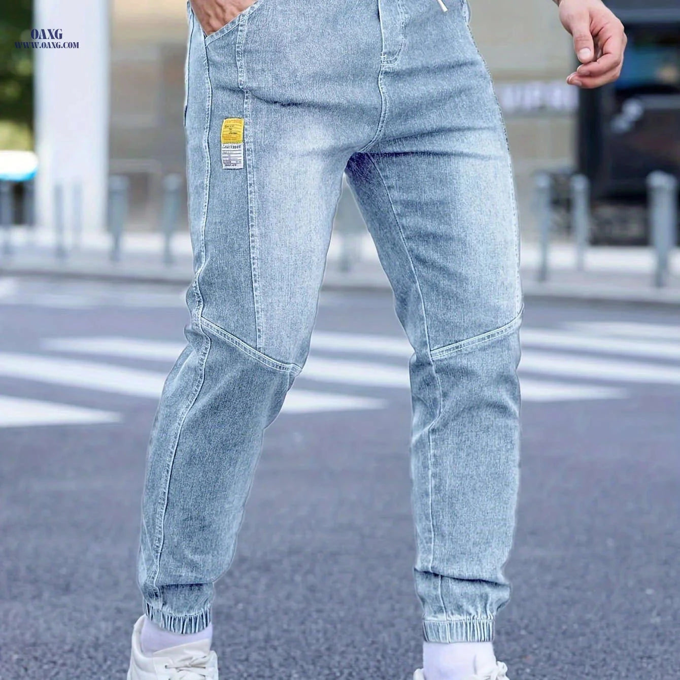Trendy Men's Casual Jeans - Comfortable Cropped Jogger Pants   OAXG 